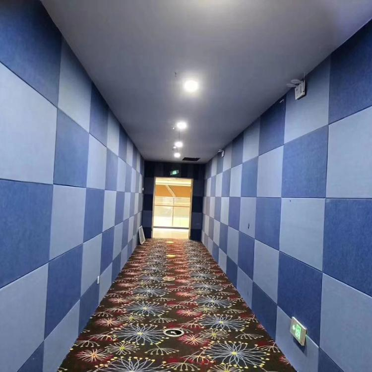 square acoustic foam panel in blue color for club