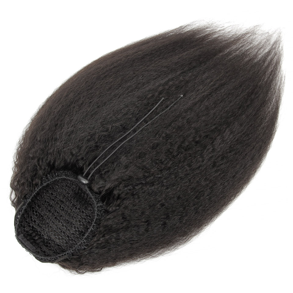 Кудрявые прямые волосы для конского хвоста Remy