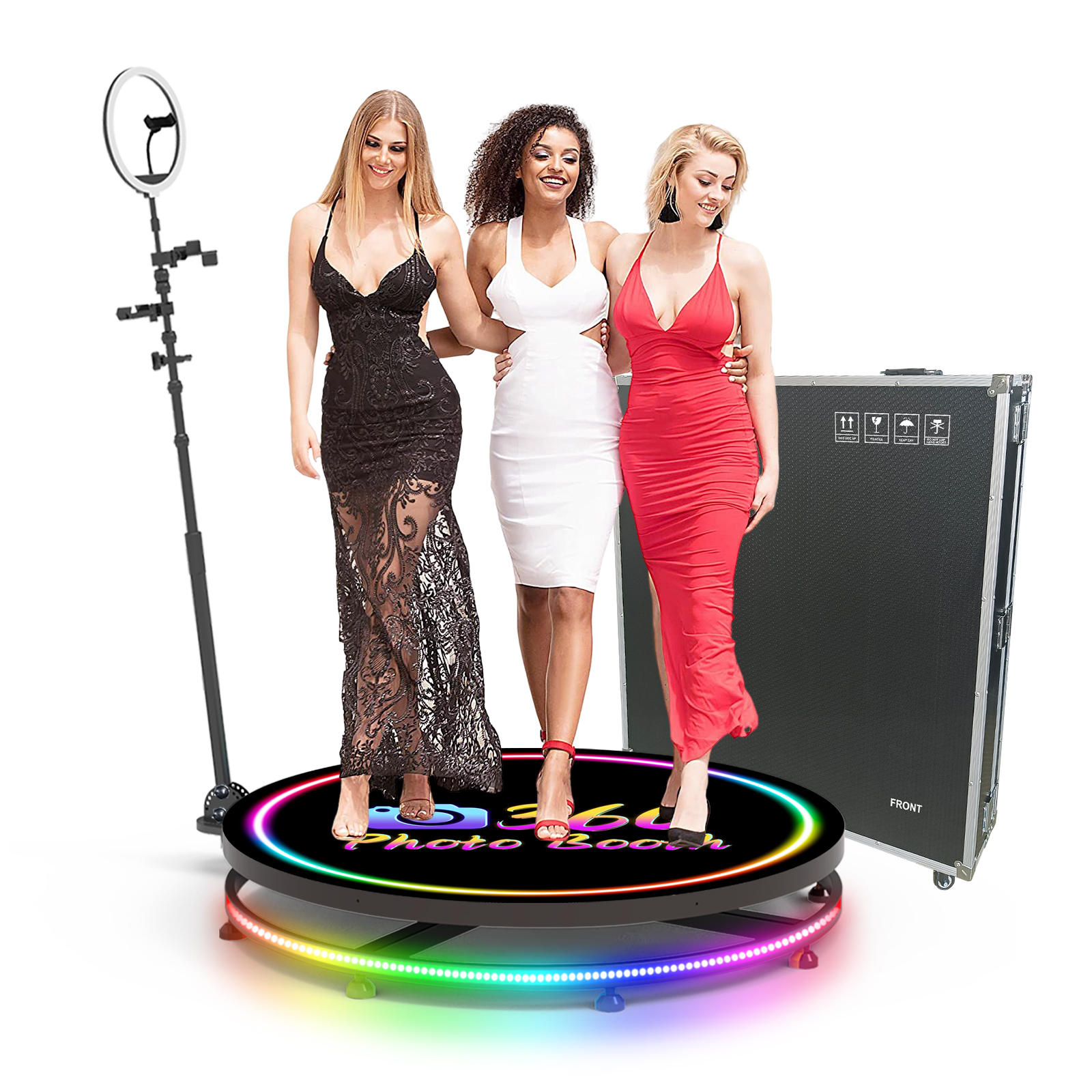 Spin 360 Degree Photo Booth Intelligent Remote Control RGB Light Slow Motion Rotating 360 Photo Booth Photobooth
