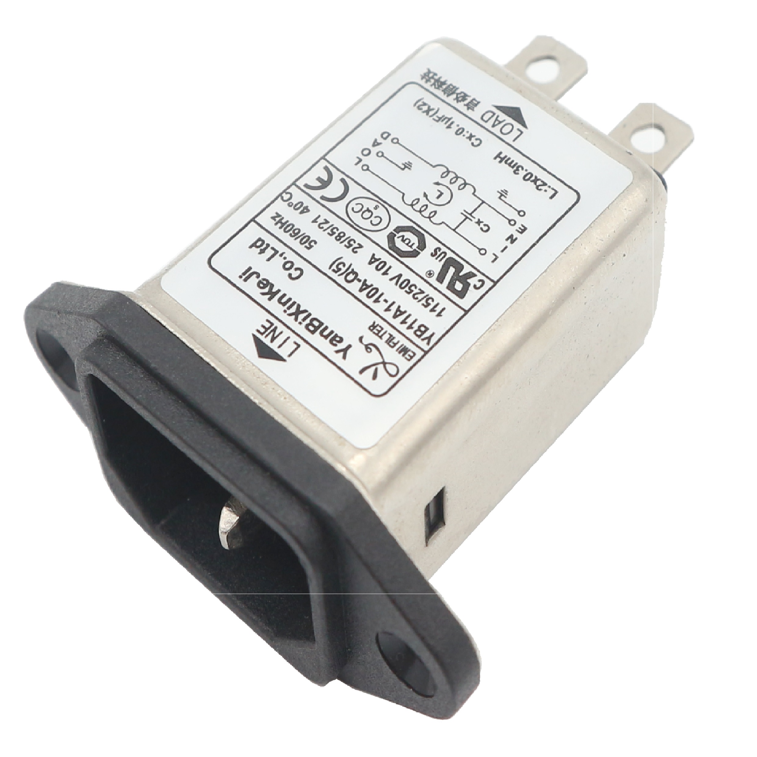 Yanbixin IEC розетка 220 В AC входной фильтр EMI 10 А
