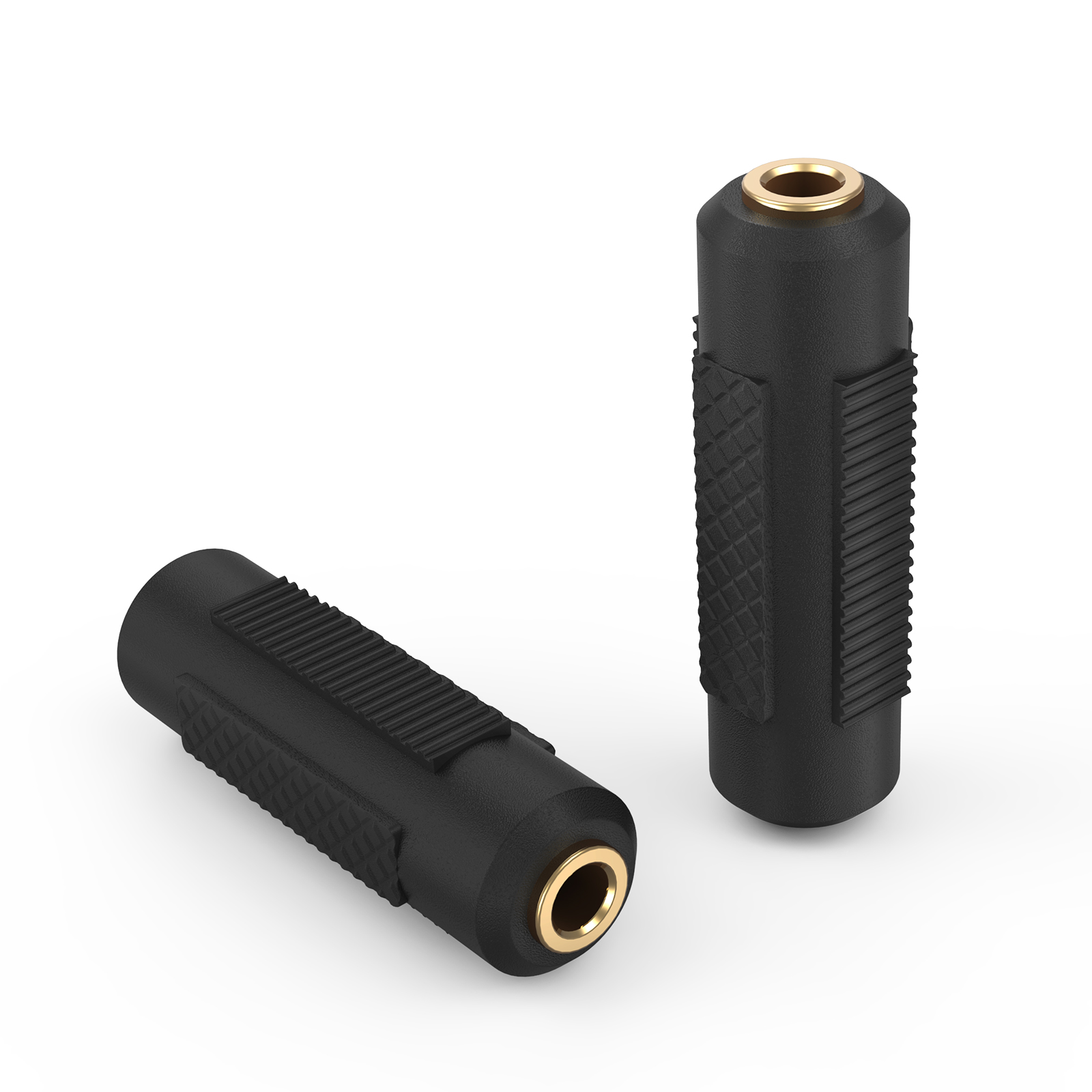 3.5mm Stereo Jack to 3.5mm Female to Female Audio Adapter Coupler Gold Plated for Stereo Cable Speakers and Headphones 2 Pack