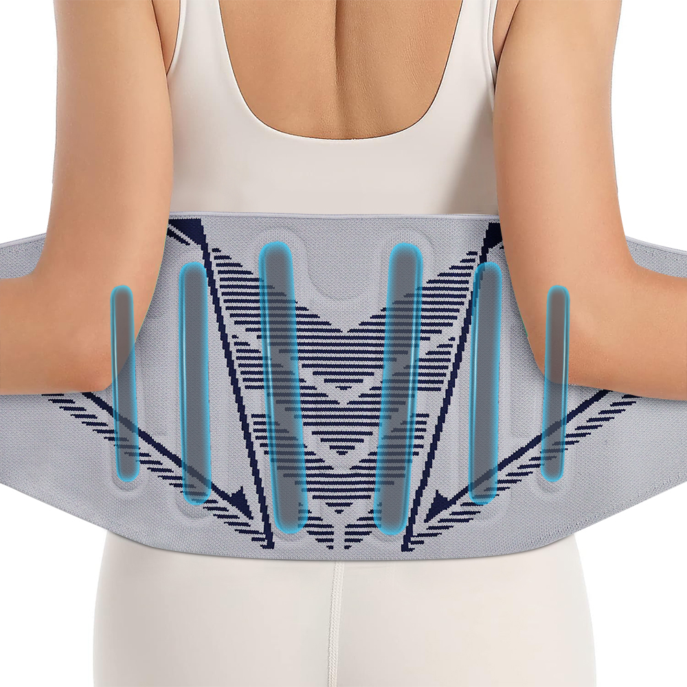Gym Sports Elastic Breathable Removable 6 Stays Nylon 3D Knit Lower Lumbar Decompression Back Waist Support Brace for Men Women