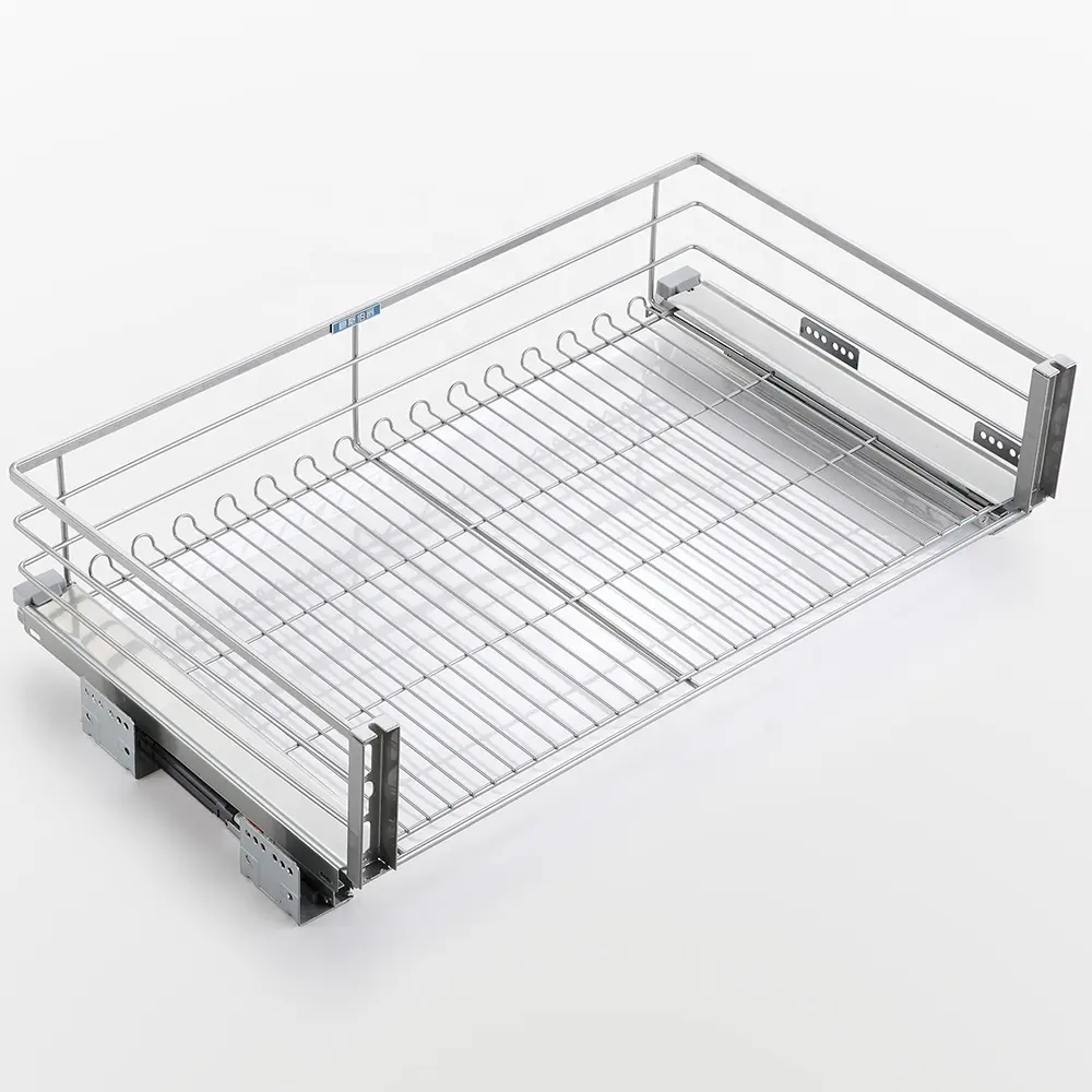 For 600 700 750 800 900 mm 24 28 30 32 36 " Inch Kitchen Cabinet Nano Powder Coating Drawer Pull Out Pullout Sliding Wire Basket