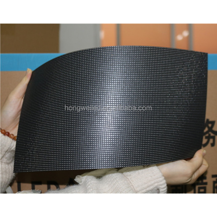Изогнутая Светодиодная панель Hongwei для помещений, мягкий светодиодный модуль p2.5, гибкий светодиодный видеодисплей