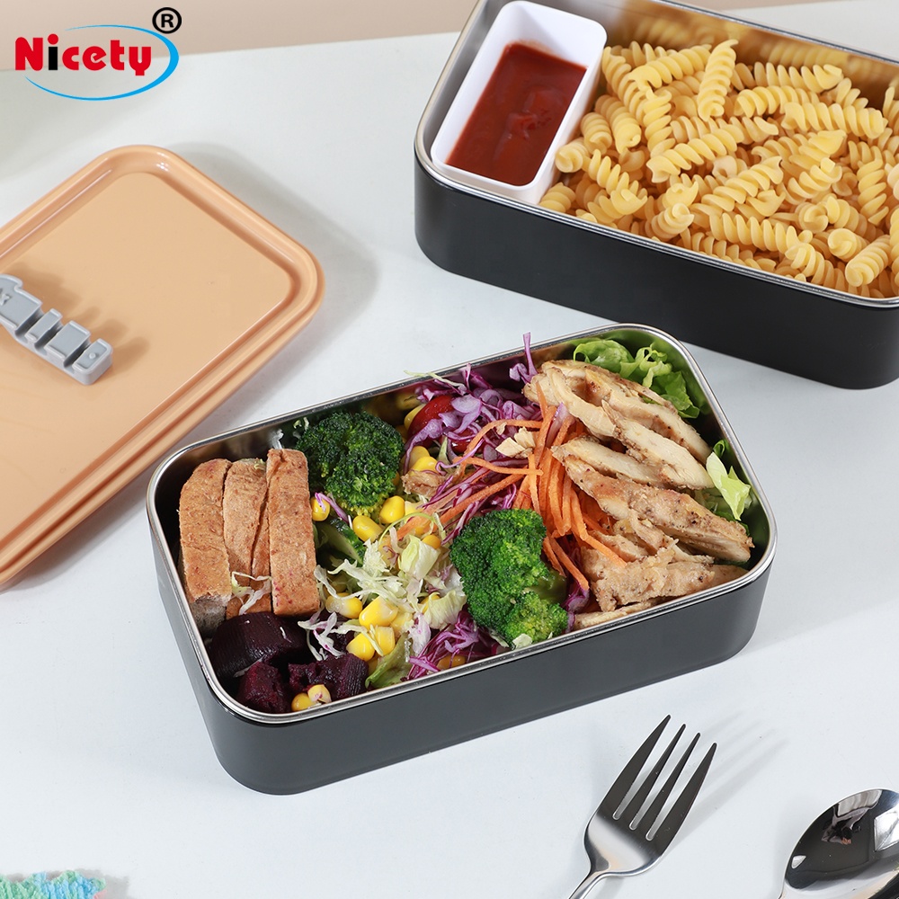Ланч-боксы из нержавеющей стали bento с мини-коробкой, двухслойный контейнер для хранения пищи и контейнер для взрослых, японские Ланч-боксы bento