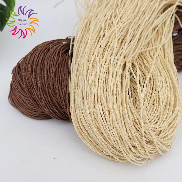 ZHAONUO summer hot selling 2 strand 2mm eco friendly handle straw raffia paper yarn for weave women hat