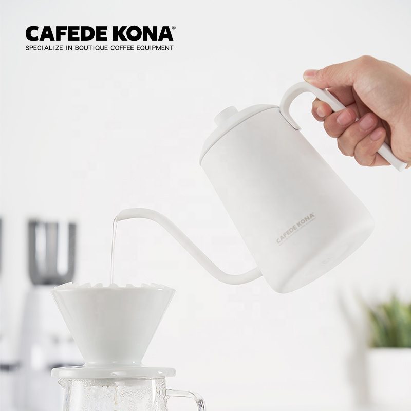 Cafede KONA Электрический чайник с регулируемой температурой залить «гусиная шея» Кофе чайник 700 мл электронные часы из нержавеющей стали от картонная коробка 1000