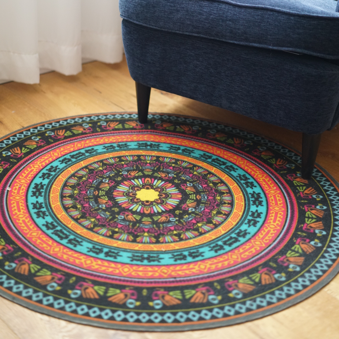 DONGWO 2021 New Design Colorful Round Carpet Custom Printed Sofa Mat For Living Room carpet carpets