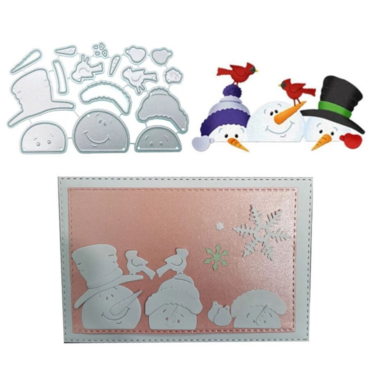 Custom Christmas Gift Snowman Pattern Design Decoration Spanish Love Leaves Metal Cutting Die