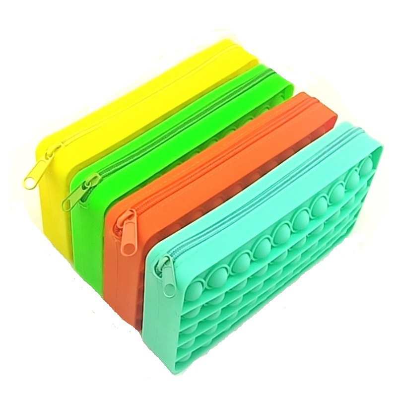 Colorful Popular Stress Relief Silicone Fidget Pencil Case Pen Pouch For Adults Children For Office School Supplies