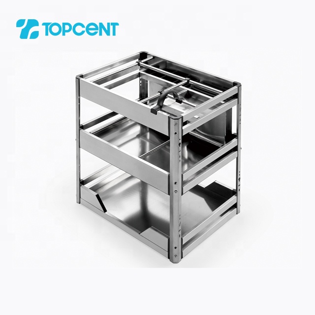 Мягкий Выдвижной ящик для приправ из нержавеющей стали Topcent, корзина для кухонных ящиков