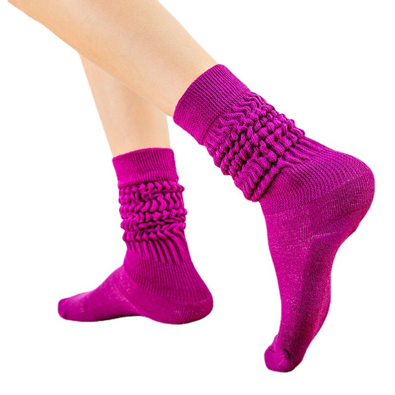 8 color 40CM*20CM Knitted Fashion Classic Plain Solid Color Ladies Girls Scrunch Slouch Socks For Women