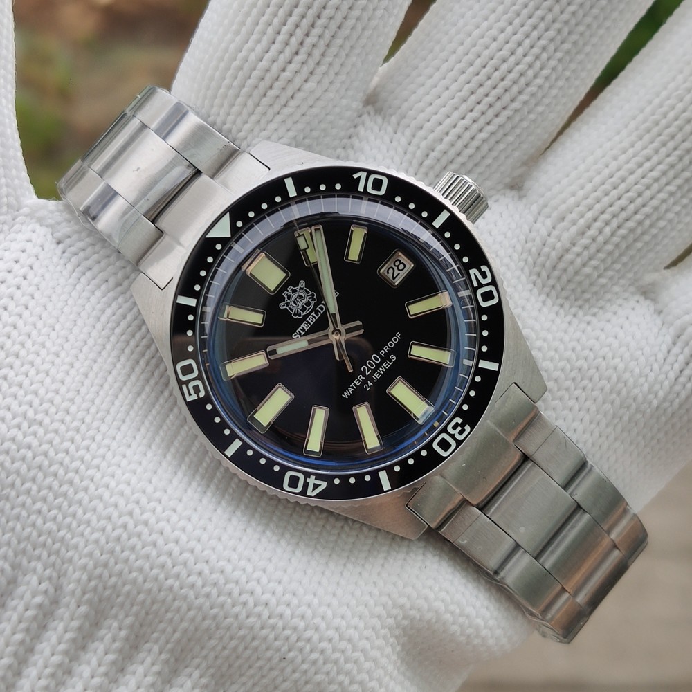 Новое поступление 2020! SD1962 steeldive бренд 200 м Водонепроницаемость керамический Безель крышка форма 15,6 мм сапфировое стекло Мужские часы погружения