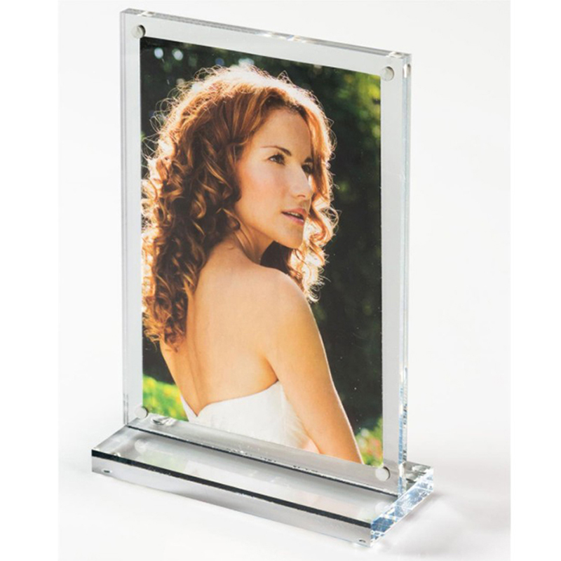 High Quality Customized Clear Acrylic Magnetic Photo Frame Desktop Table Menu