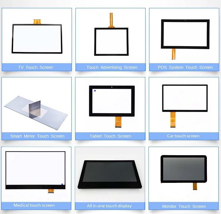 custom capacitive touch screen 2.4" 3.5" 4.3" 5" 5.6" 5.7" 6.5" 7" 10.1" 10.4" 12.1" 15" 15.6" touch panel