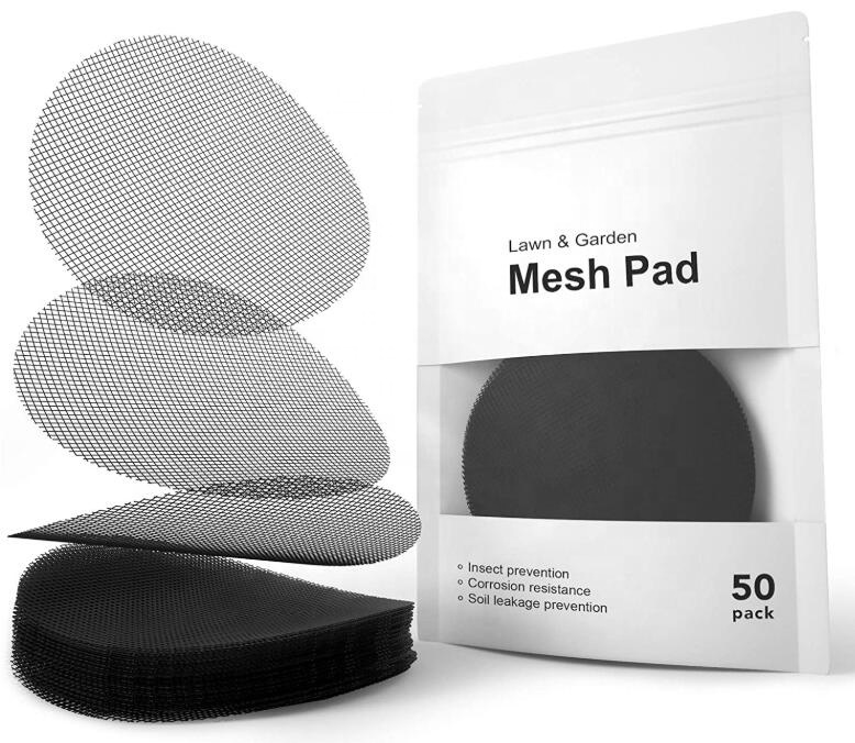 DIY Flower Pot Hole Mesh Pad 4x4 Inch Garden's Drainage Mesh Hole Screens Prevent Soil Loss Anti Polyamide Material 50 Pack