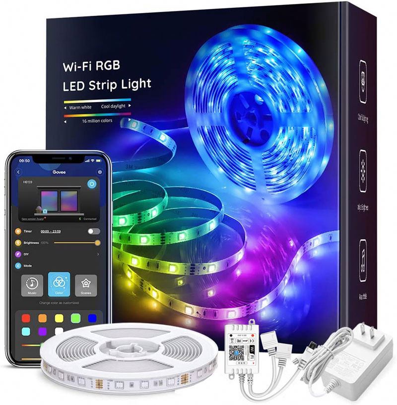 Умная Светодиодная лента с контроллером, Wi-Fi, 5050 RGB