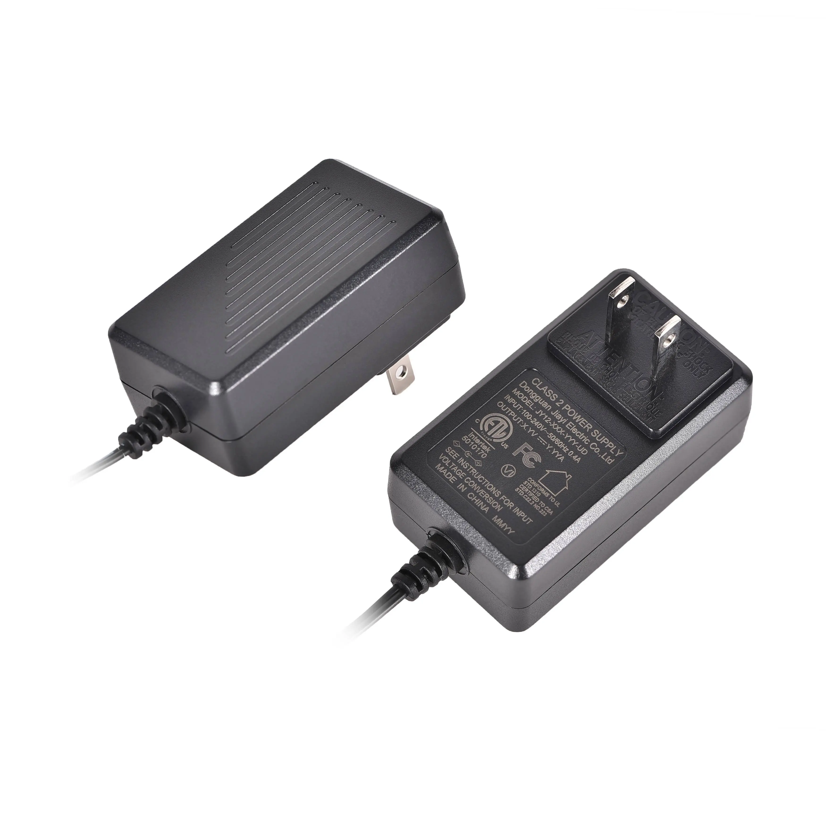 power supply manufacturer 12V1A 24V0.5A 5V2A power adapter black white American Standard UL certified 12W switching power supply