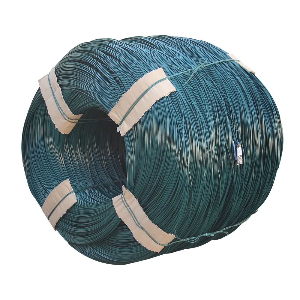 China Factory Direct Plastic Coated Iron Wire Green Color Coil