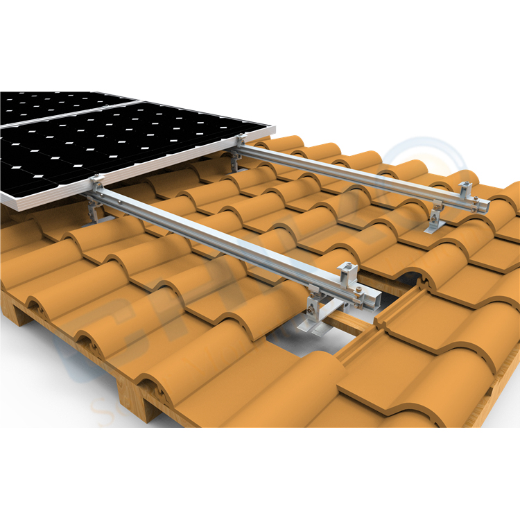 Tile Roof Solar Pv Panel Mounting Aluminum Solar Panel Power Tile Roof Mounting Brackets System