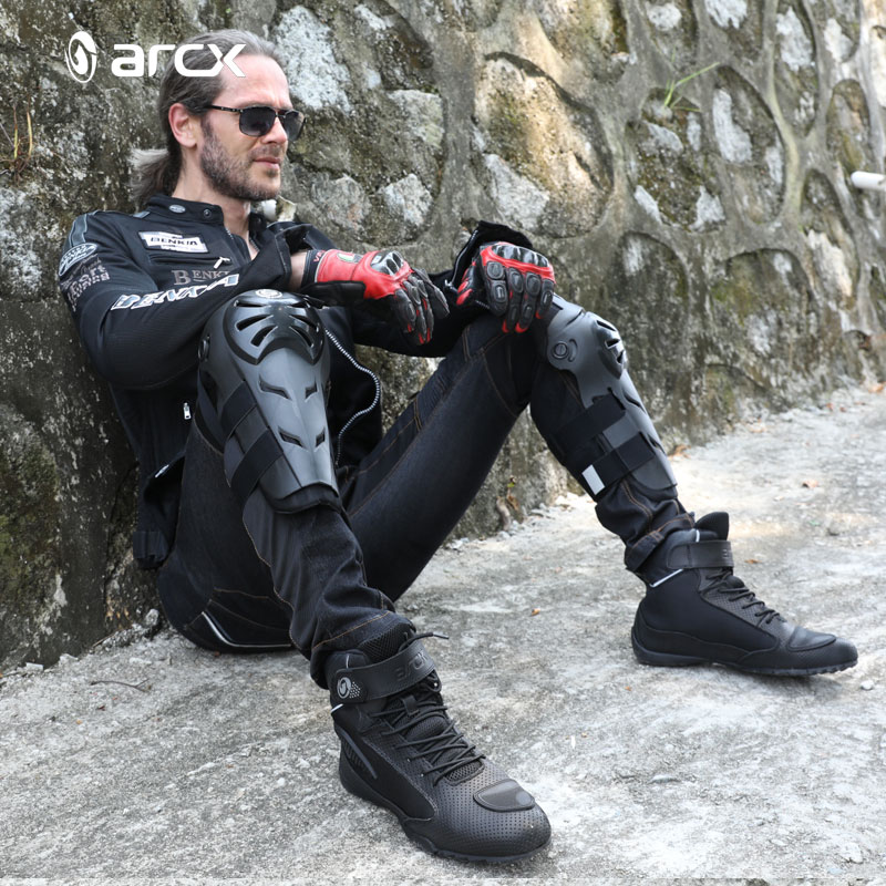 Arcx Breathable Leather Motorcycle Shoes For Hot Weather Riding Street Sport Motorcycle Boots Touring Motorbike Boots