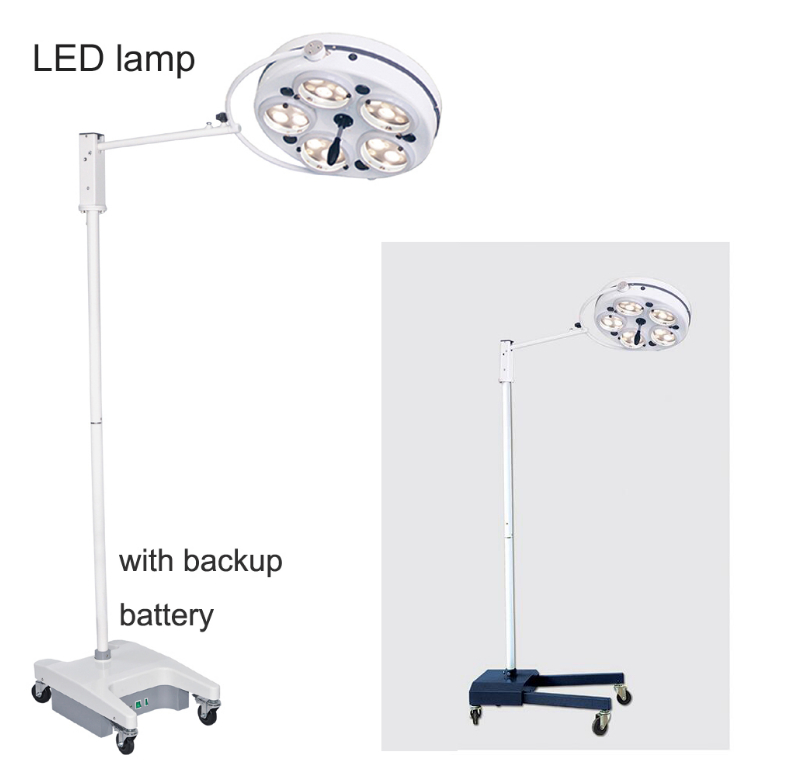 Hospital equipment 5 hole surgical light for examination shadowless LED operation lamp with battery