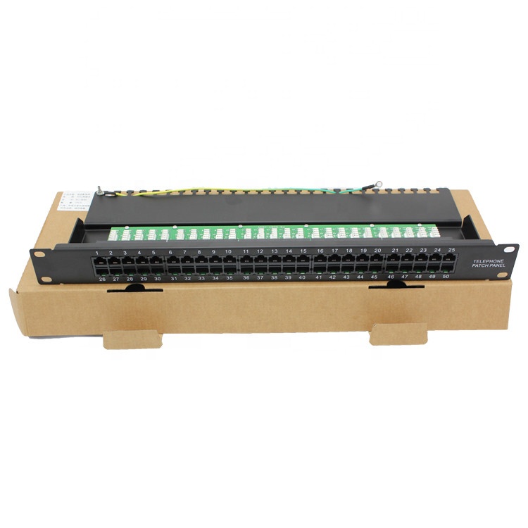 19 "50 портовая 25 порт RJ11 4P4C 6P6C UTP STP FTP позолоченный модуль сетевой шкаф пустой патч-панель