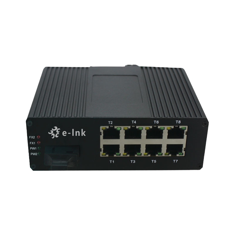 Промышленные 8 Pport 10 / 100BASE-T (8-портовый PoE +) + 1 порт 100BASE-FX Ethernet-коммутатор