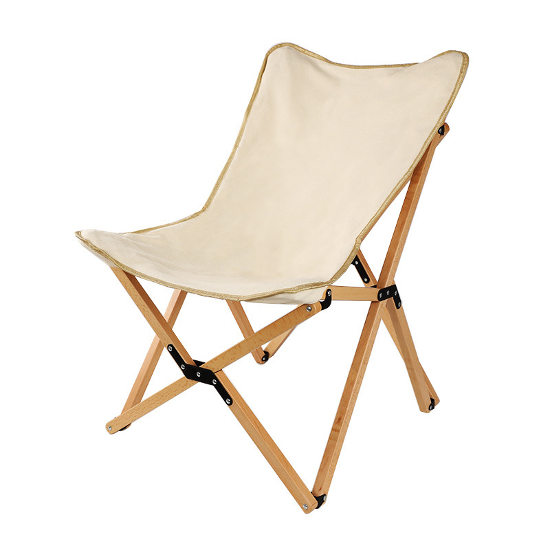 Factory direct sale outdoor folding canvas chair portable solid wood recreational camping fishing chair