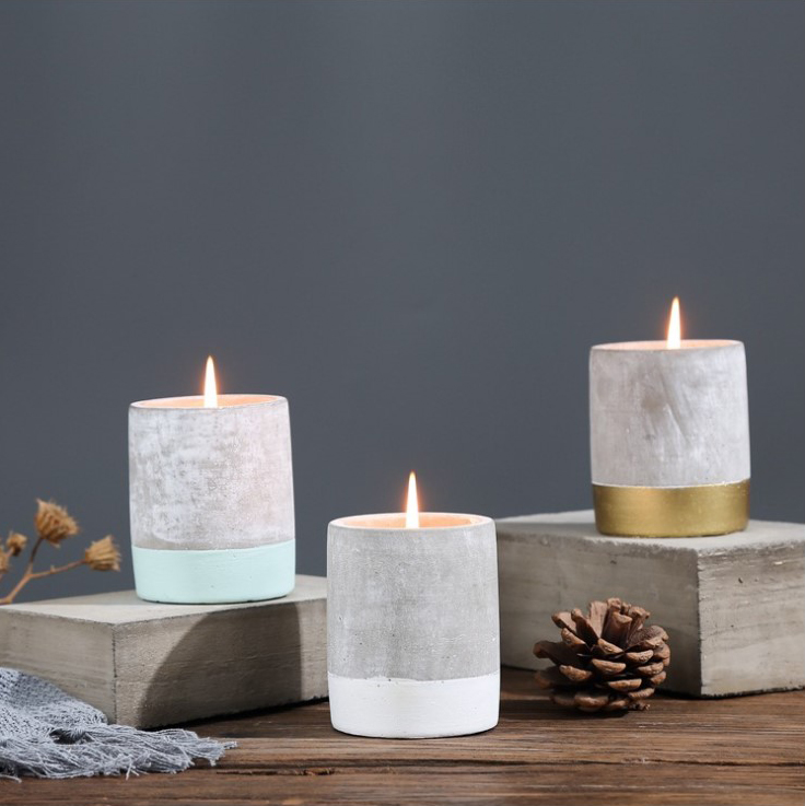 Wholesale Hand Made Marble Concrete Candle Tealight Holder for Home Decor