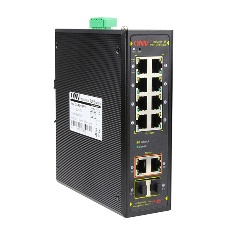 Cctv 8 портов 10/100 м poe гигабитный управляемый промышленный управляемый коммутатор