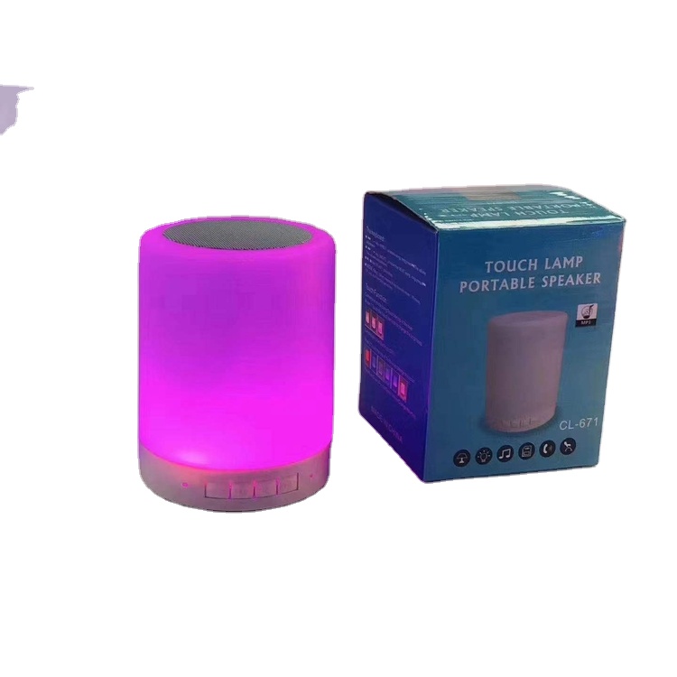 Waterproof Stereo TF card FM audio mini Smart wireless portable subwoofer speaker with led light