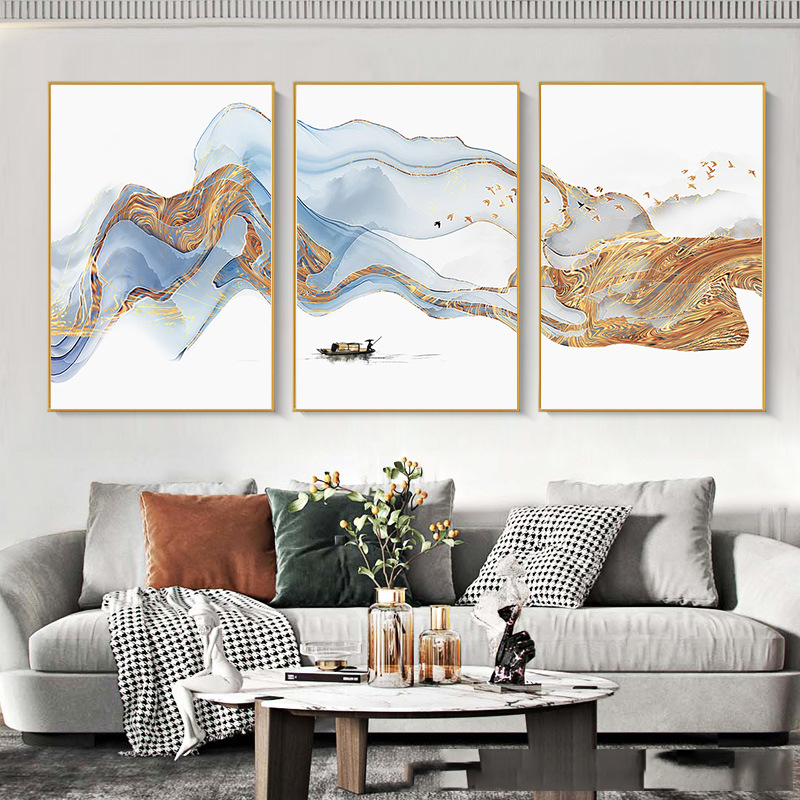 Wholesale 3 panels abstract painting Home Decor Crystal Porcelain wall Painting artwork painting