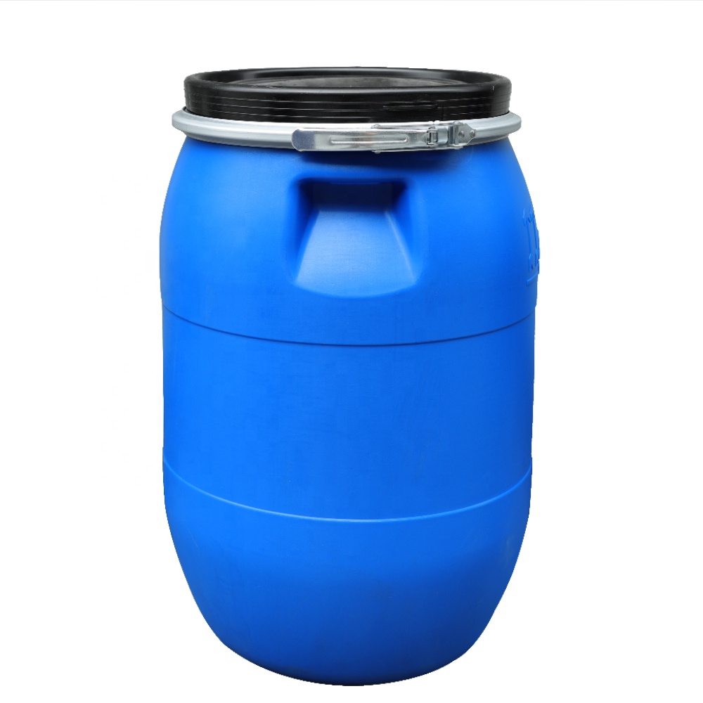 Синий пластиковый барабан 120 л HDPE с железным кольцом для химических веществ