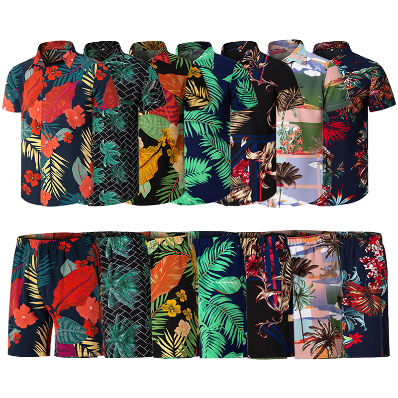 New arrival beach wear suit hawaiian beach shirt men beach shorts for men