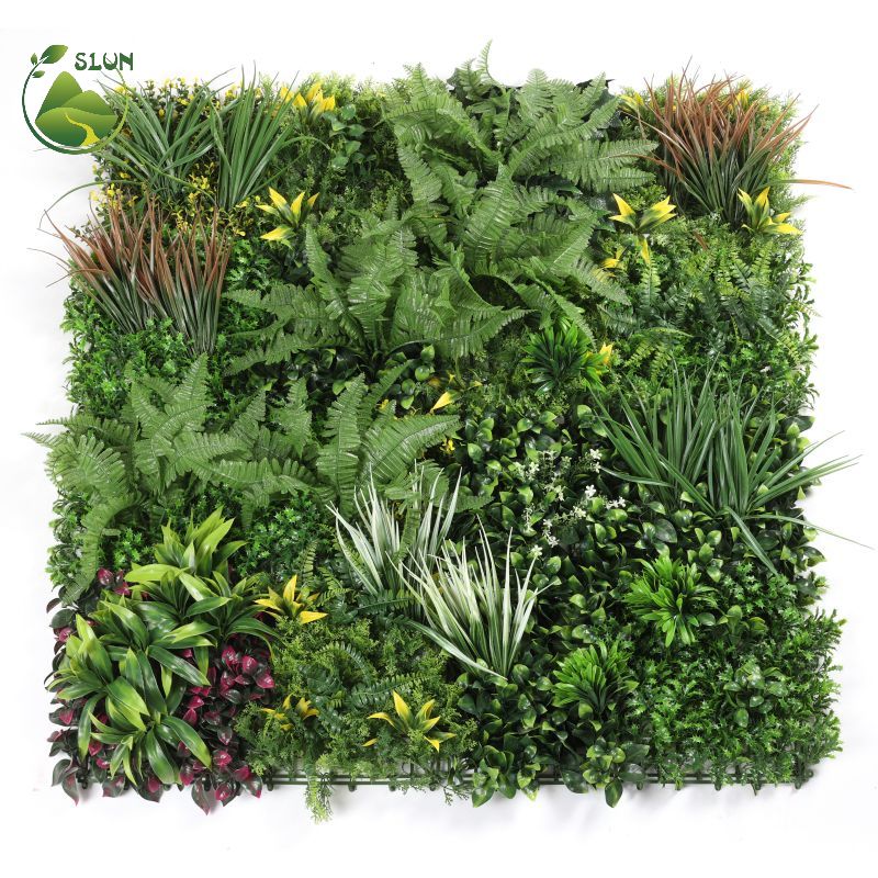 Factory custom made natural artificial plant vertical 3d wall plastic grass wall artificial plant wall
