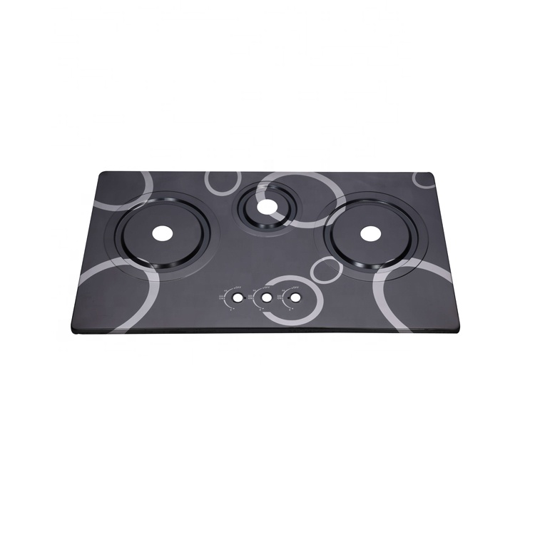 Household china factory price glass stainless steel sheet cooker part table top 3 burners gas hob stove panel