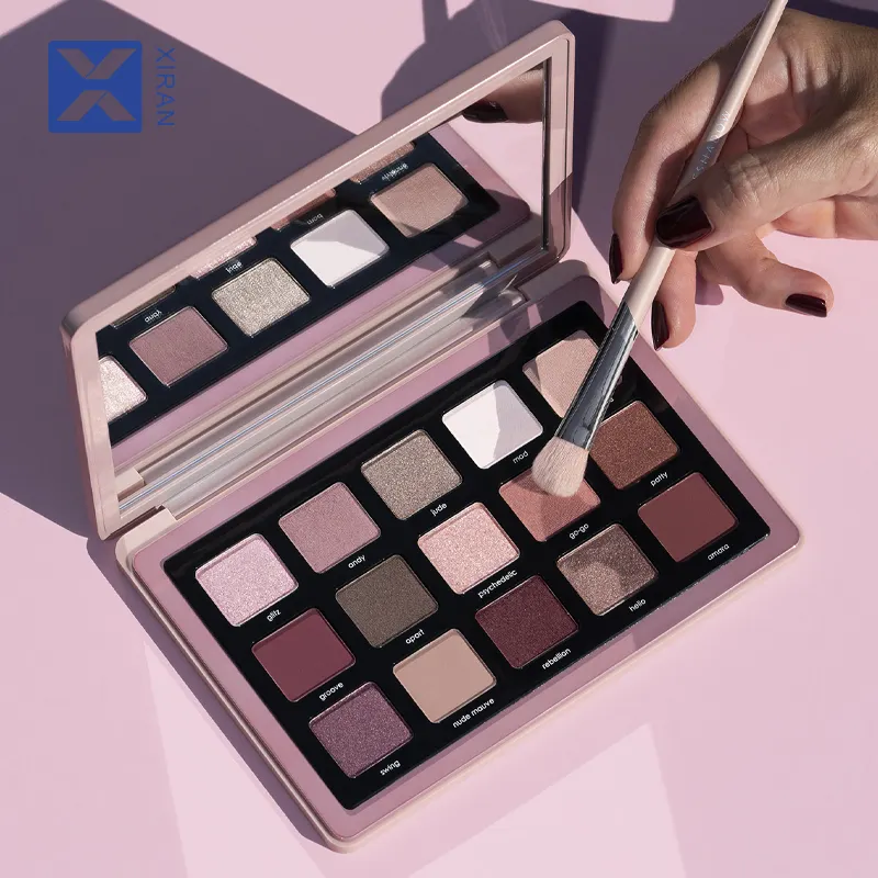 Private Label Makeup Glitter and Matte Cruelty free Custom Nude Eyeshadow Palette High Quality Waterproof Pigmented Eyeshadow