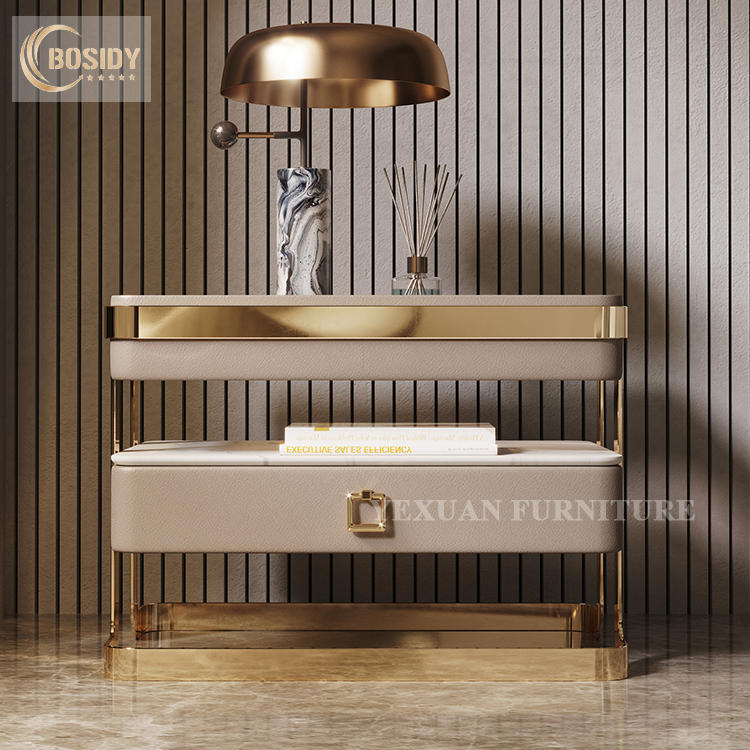 Luxurious end table bedroom night stand wholesale bedside table modern brown night stand