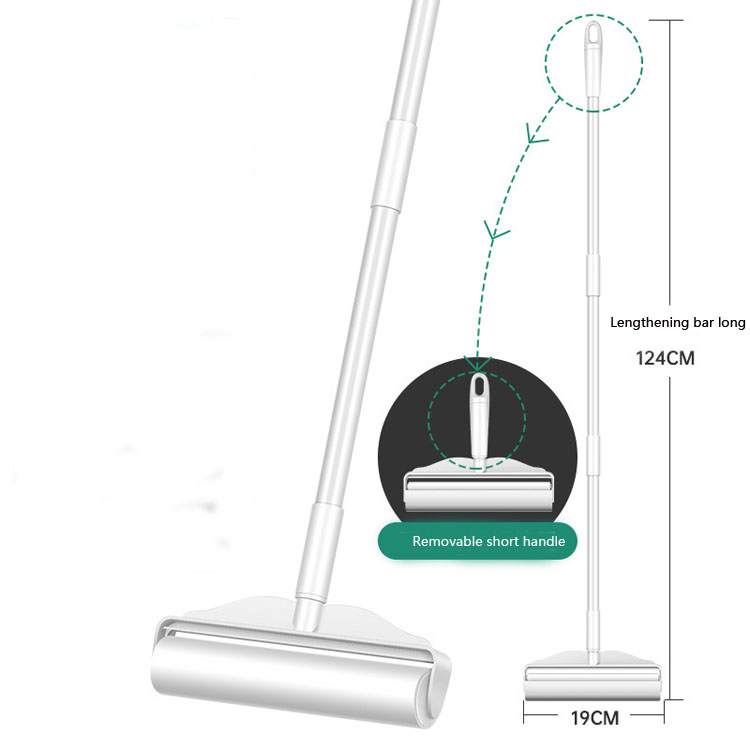 Lint Roller Remover Cleaning Roller Pet Hair Remover Sticky Lint Roller With Long Extendable Handle 19cm