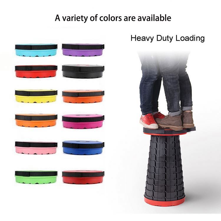 2021 Upgraded Outdoor Garden Plastic Pocket Portable Telescopic Stool Extension Retractable Folding Stool