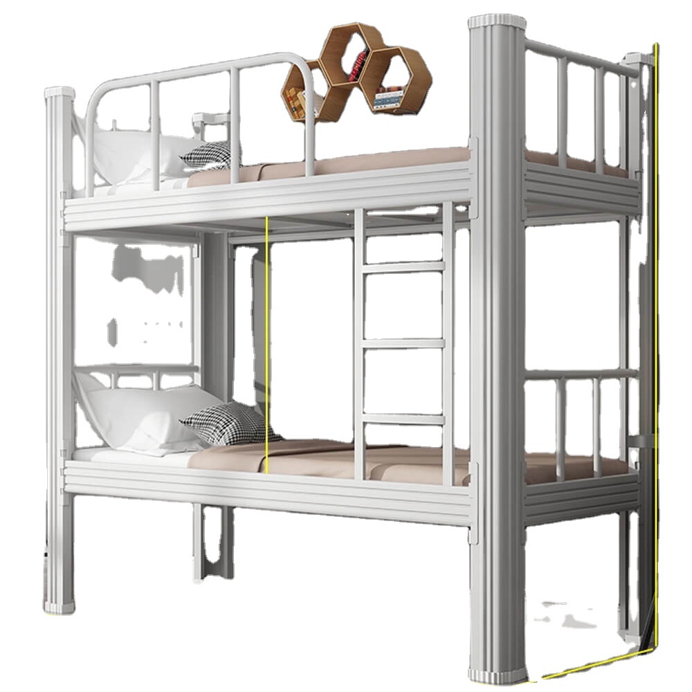 Good quality new design heavy duty double decker single size steel bunk bed
