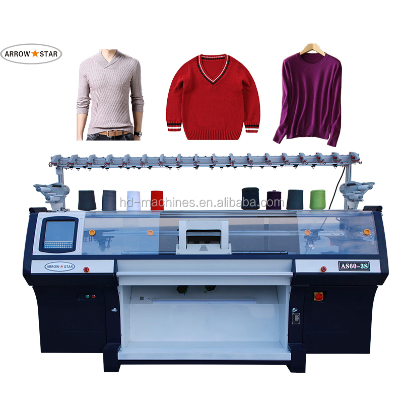 Automatic machine flat knitting for sweater making