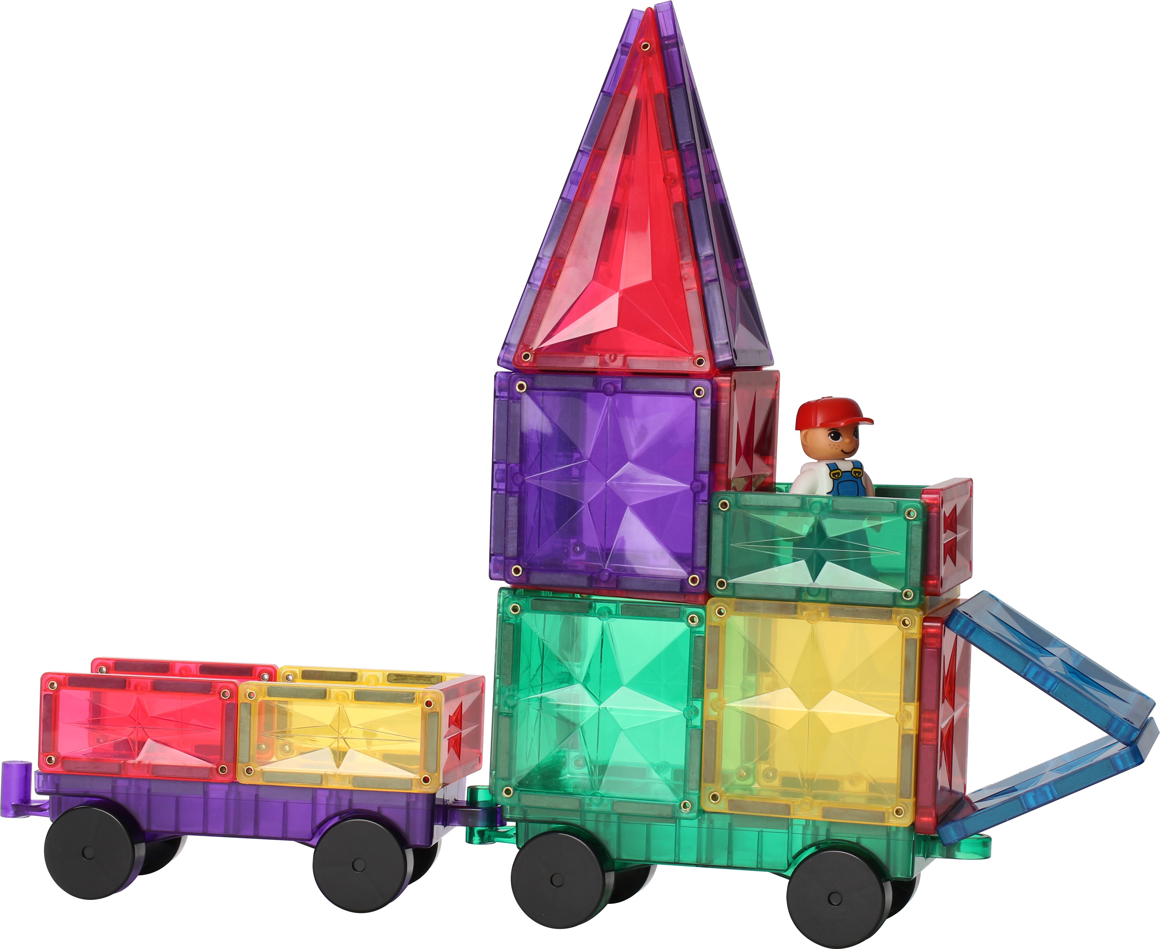 kids toy T05 56pcs plastic abs multi colors MNTL star magnetic tiles building block set kid magnet block toy blocks