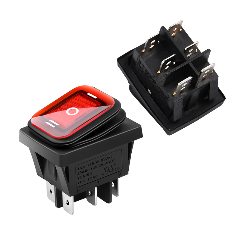 25A 3 Position Rocker Switch Waterproof IP65 PA66 Switch Rocker For Electrics Control