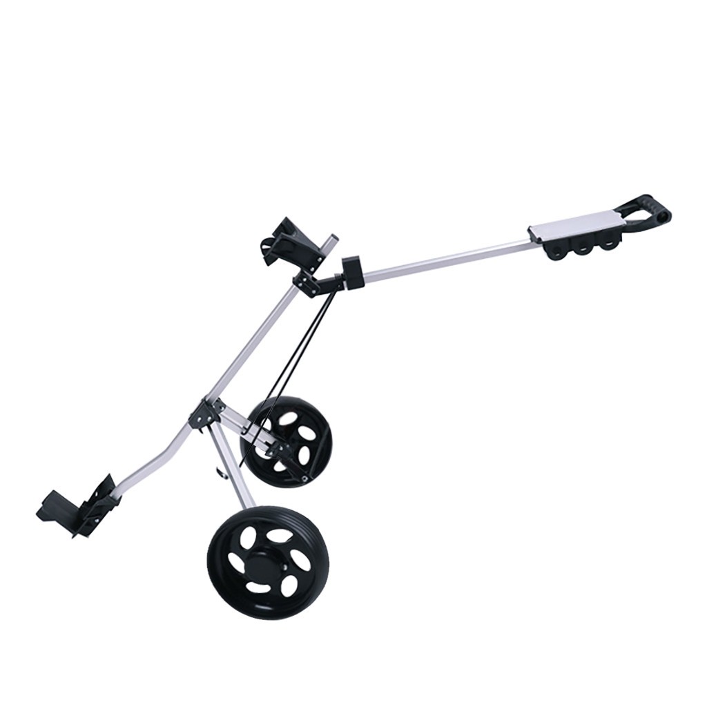 Golf Push Cart Foldable 2 Wheel Push Pull Golf Cart Holder Trolley Swivel Steel Light Stand Cart Golf Accessories