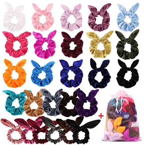 wholesale Velvet Hair Tie for girls kids velvet hair accessories rabbit ear scrunchies