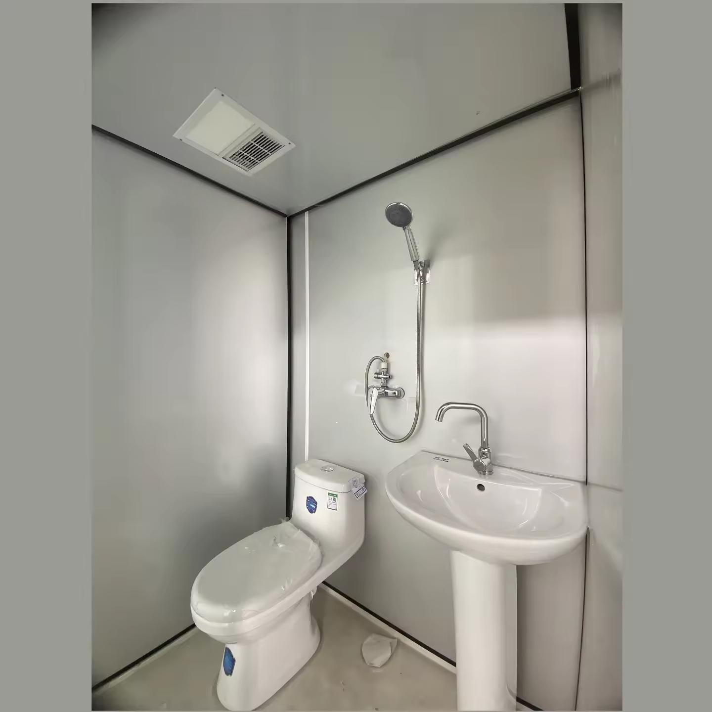 All-in-One Indoor/Outdoor Portable Steel Bathroom Units Kit Shower Room and Toilet Combo-Flat Pack Container Design