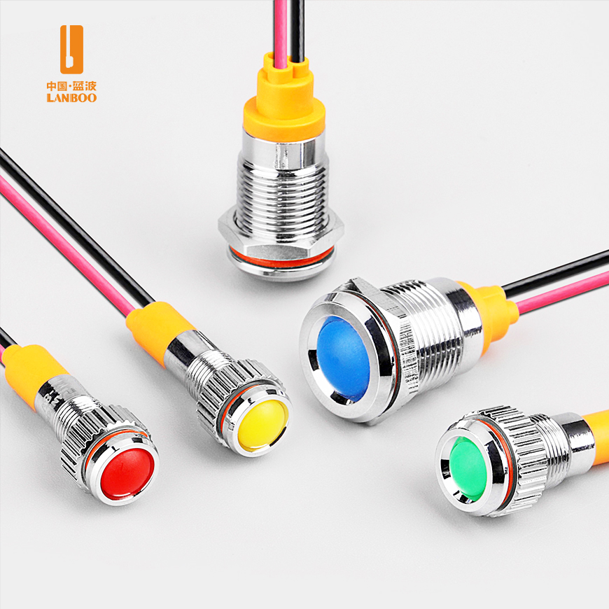 LANBOO 10 мм светодиодная сигнальная лампа/индикатор с 5A/250VAC