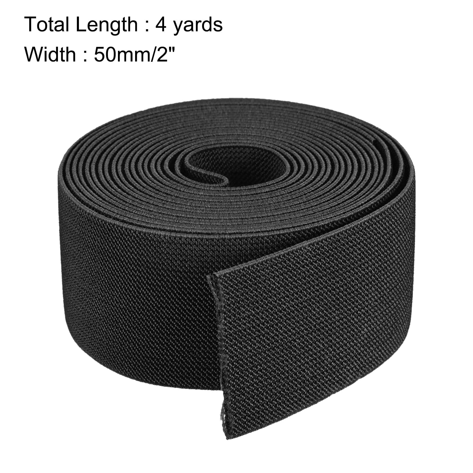 Black Colored Soft Knit Braided Elastic Web Band For Sewing Garment Accessories
